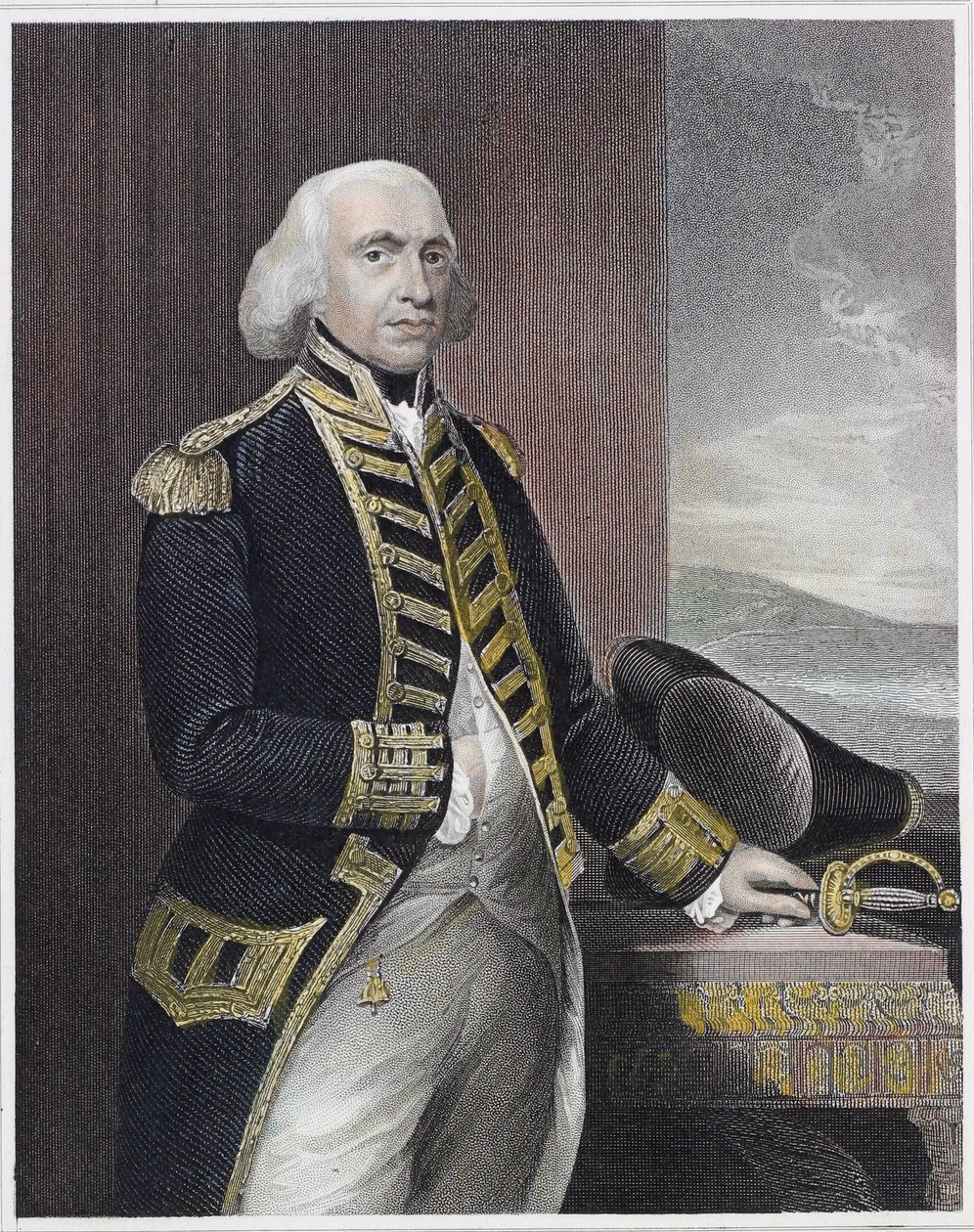Richard First Earl Howe od Thomas after Gainsborough