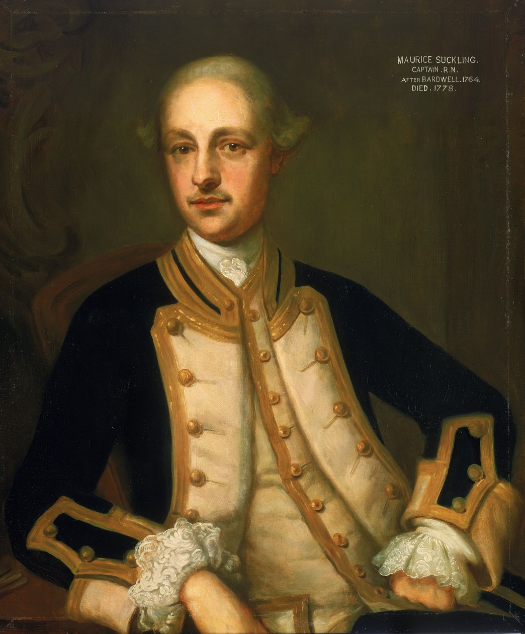 Kapitán Maurice Suckling (1725-1778) od Thomas (after) Bardwell