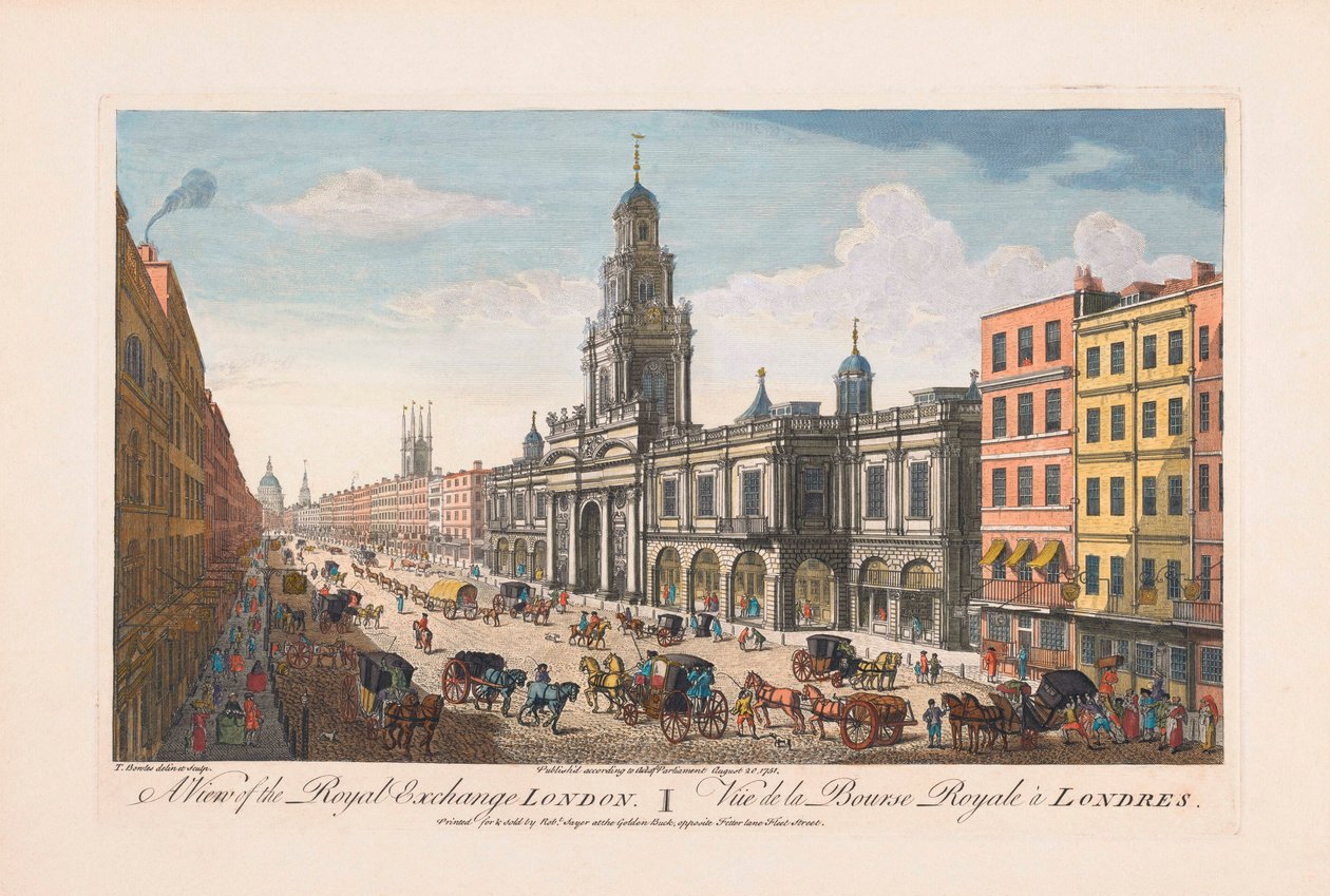 Royal Exchange, Londýn od Thomas (after) Bowles