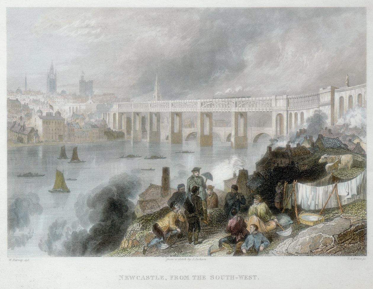 Newcastle-upon-Tyne od jihozápadu, c1850 od Thomas Abiel Prior