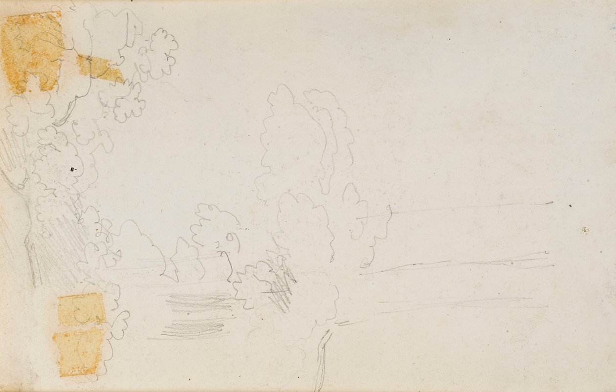 Krajina a stromy (verso) od Thomas Baxter