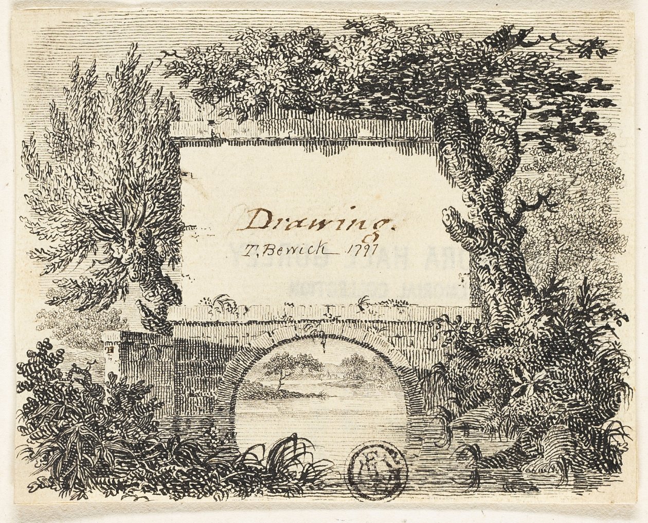 Viněta s mostovými stromy od Thomas Bewick