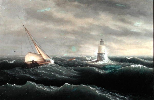 Maják (olej na plátně) od Thomas Birch