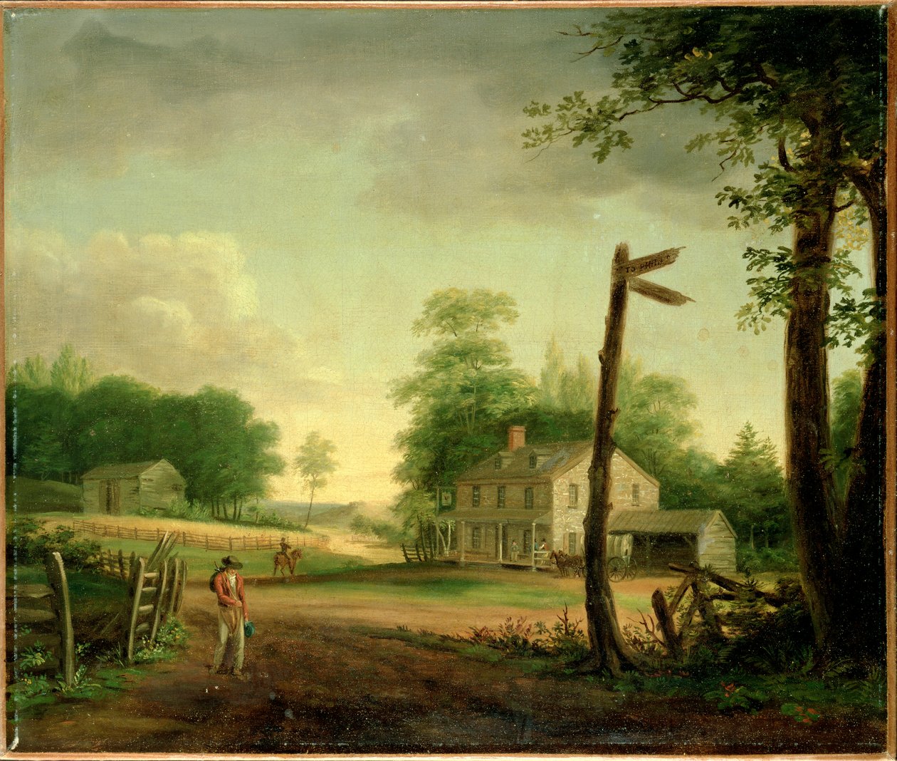 Wayside Inn on Route to Philadelphia od Thomas Birch