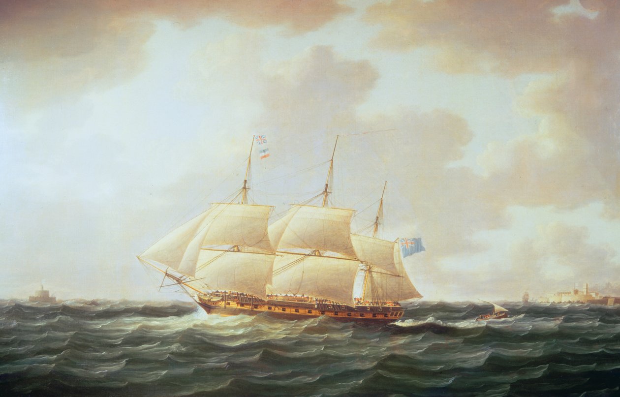 H.M.S. Minerva od Thomas Buttersworth