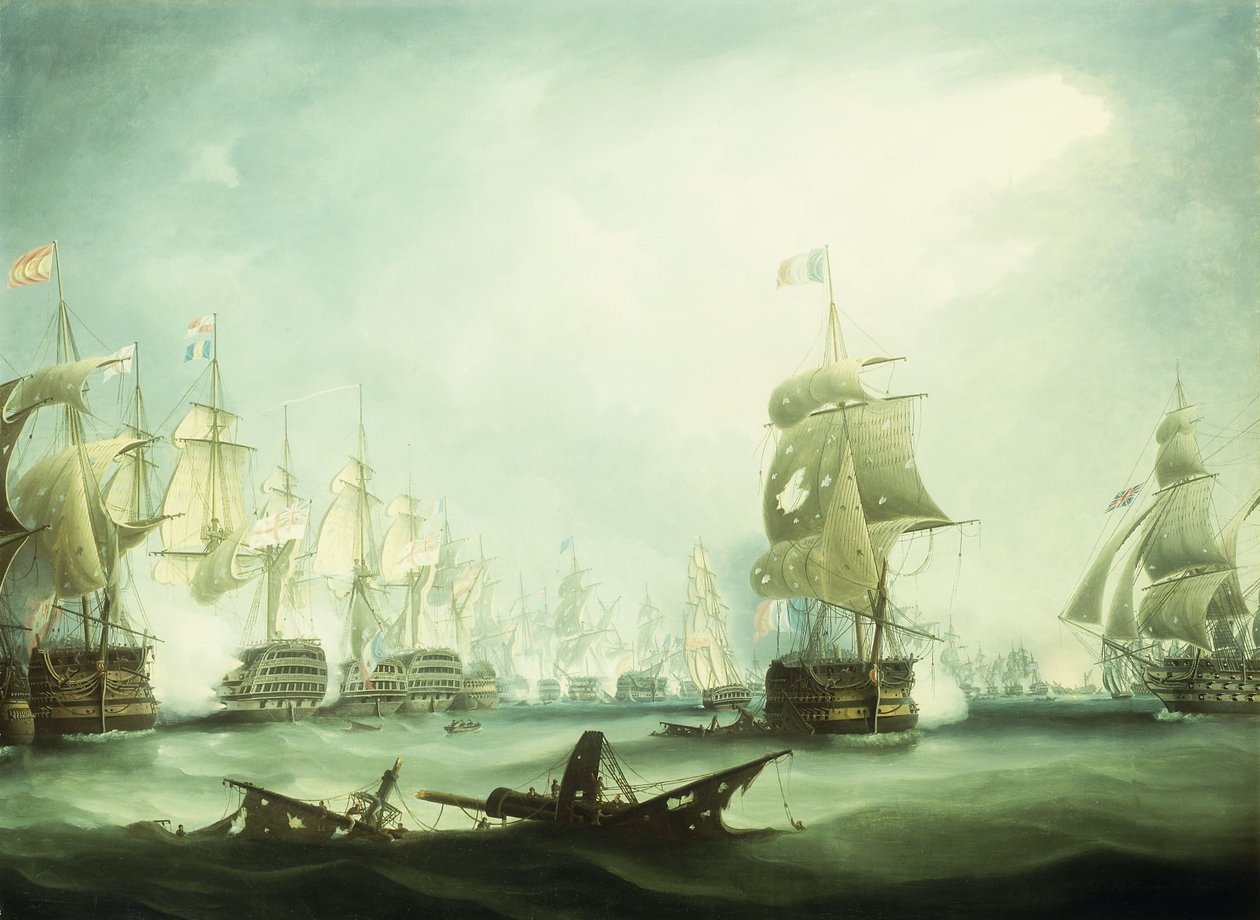 Bitva u Trafalgaru, 1805, od Thomas Buttersworth