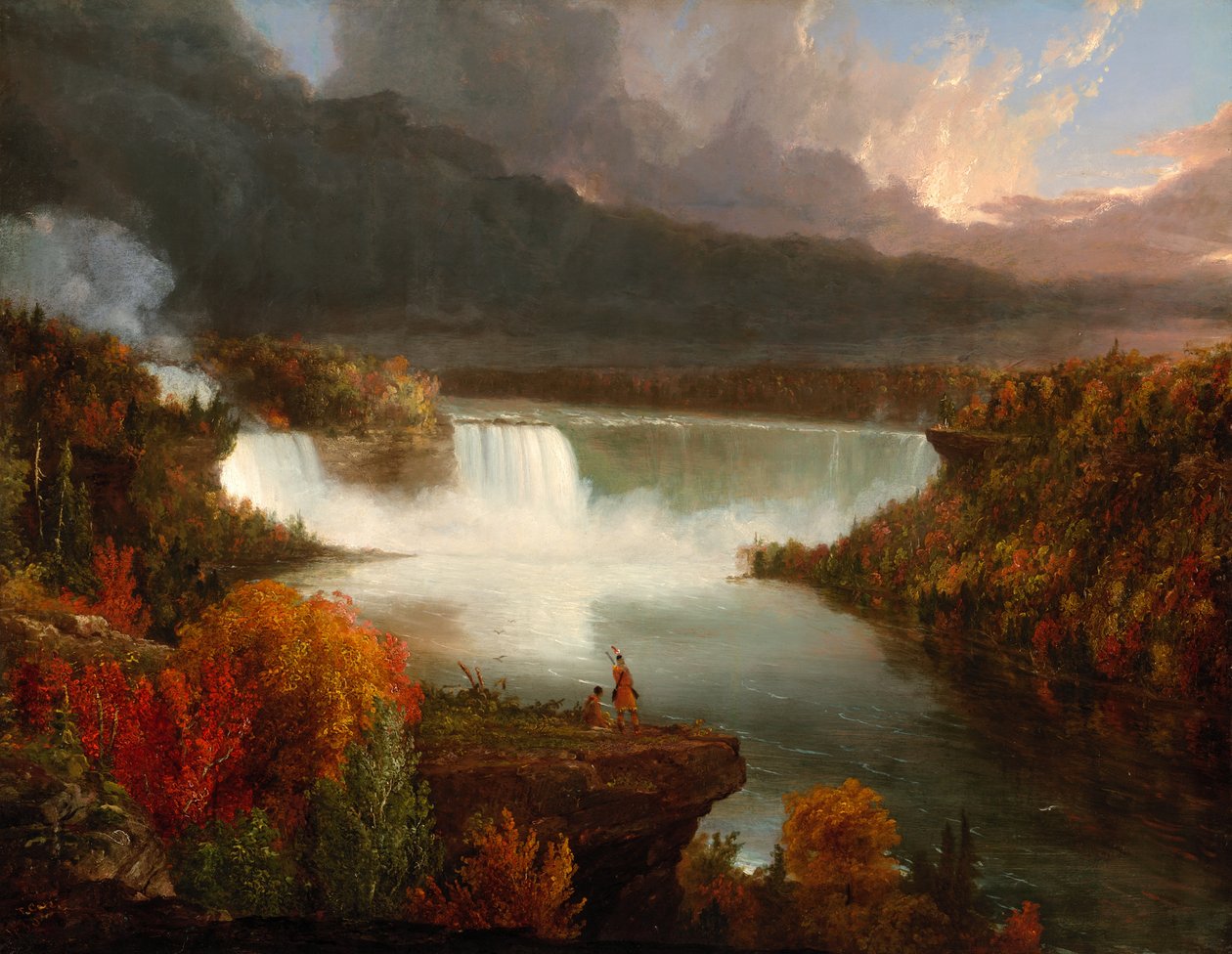 Pohled do dálky na Niagarské vodopády, 1830. od Thomas Cole