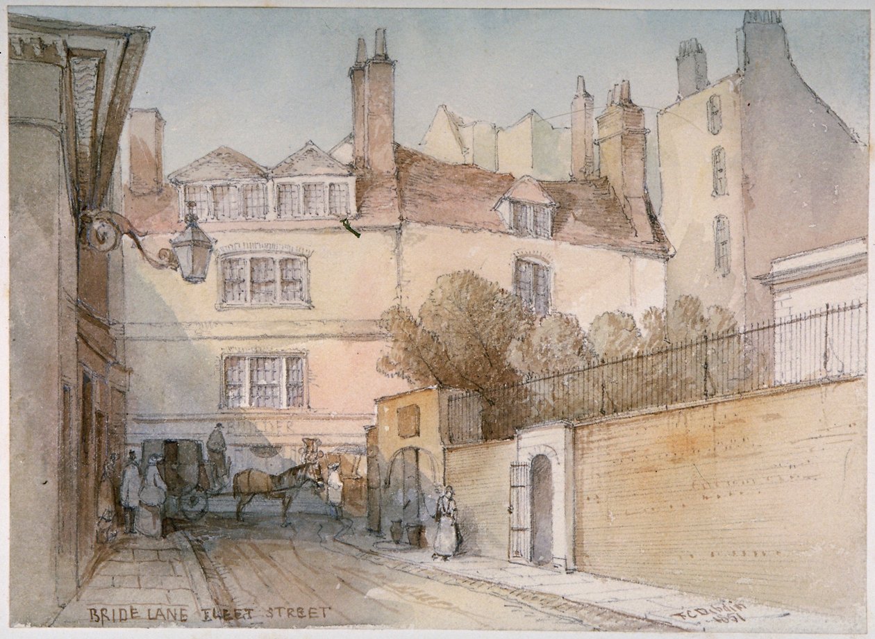 Bride Lane, City of London, 1851 od Thomas Colman Dibdin