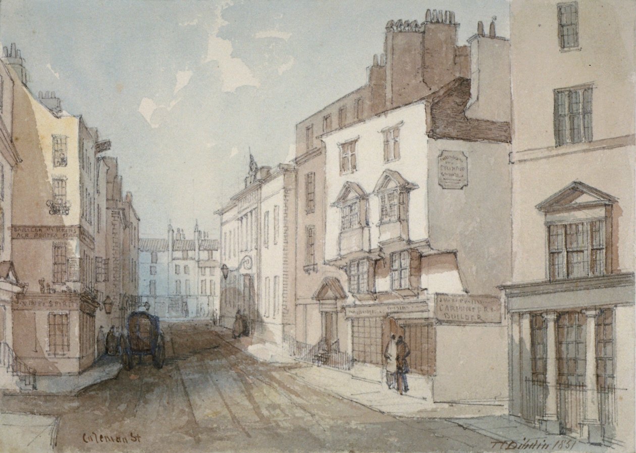 Coleman Street, City of London, 1851. od Thomas Colman Dibdin