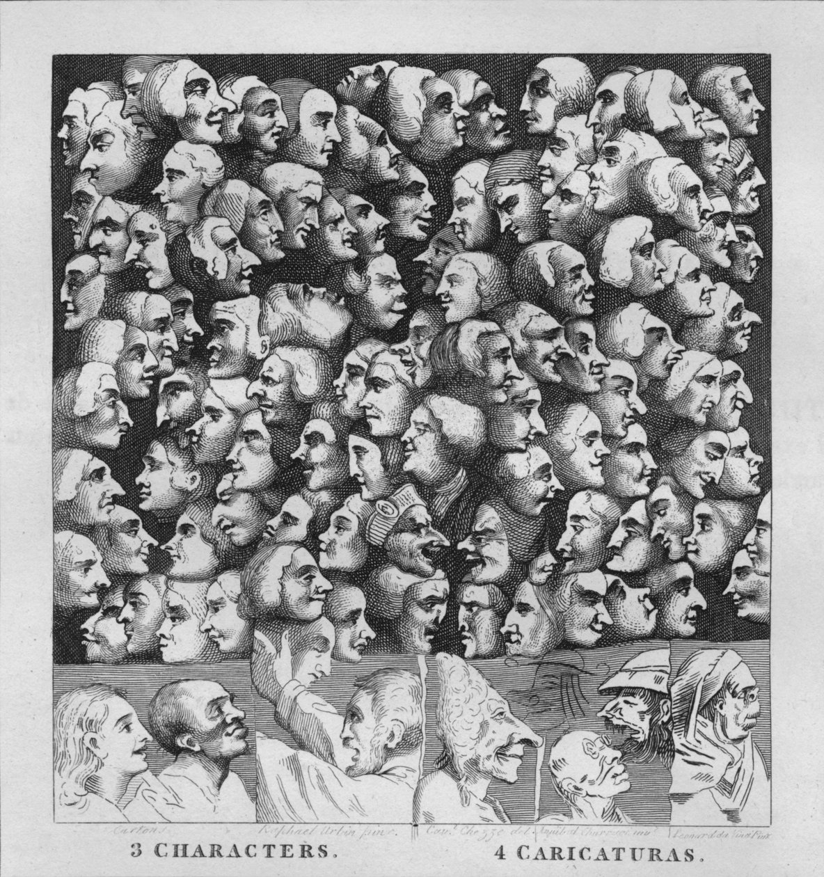 Postavy a karikatury, 1807, 1827. od Thomas Cook