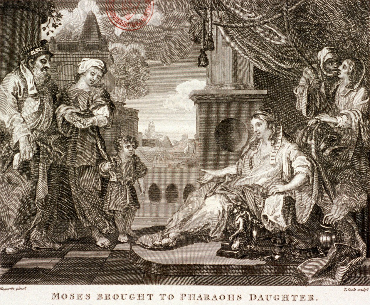 „Mojžíš přivedl faraonovu dceru“, 1809 od Thomas Cook