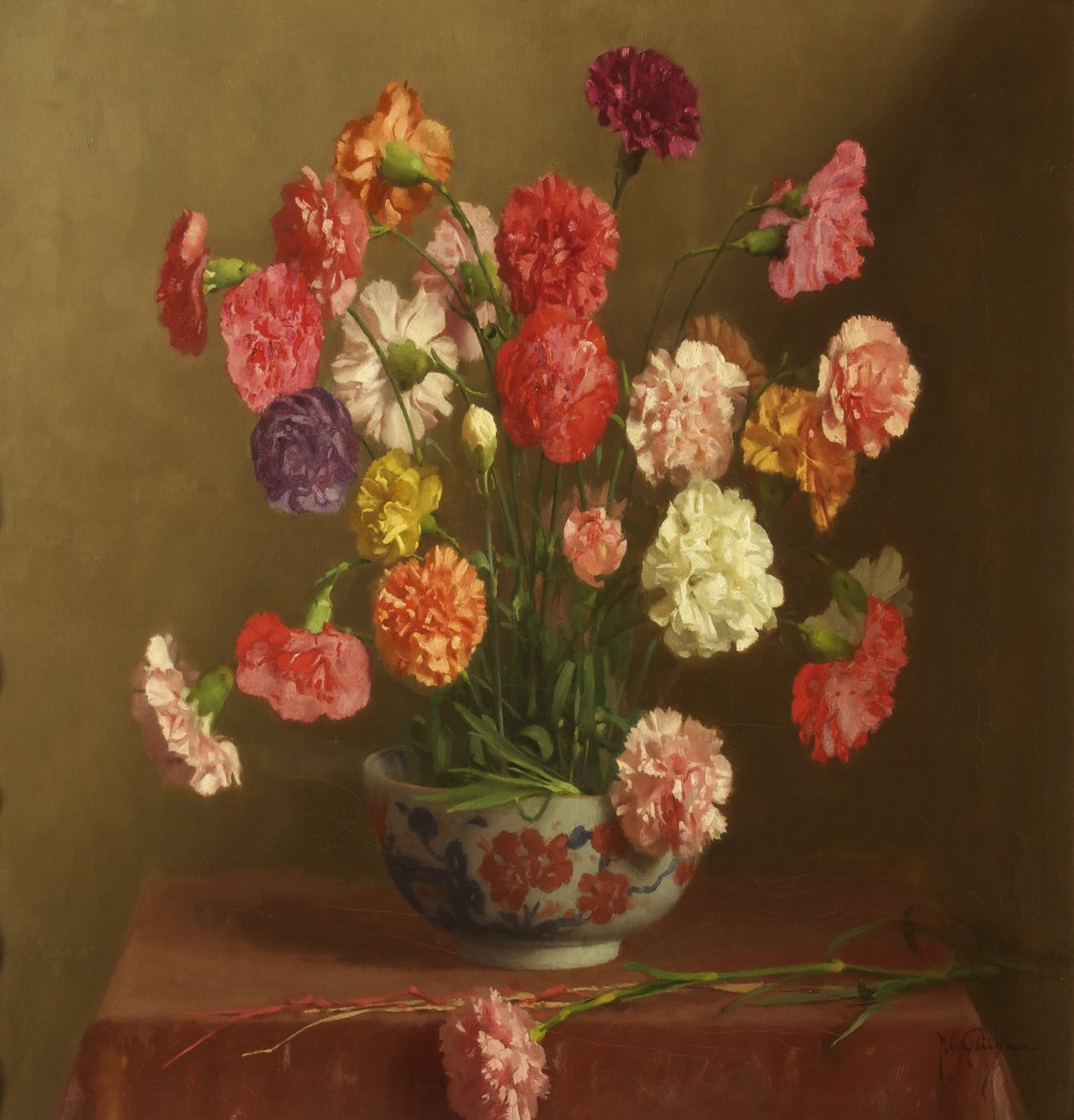Karafiáty, kolem roku 1929 (olej na plátně) od Thomas Cooper Gotch