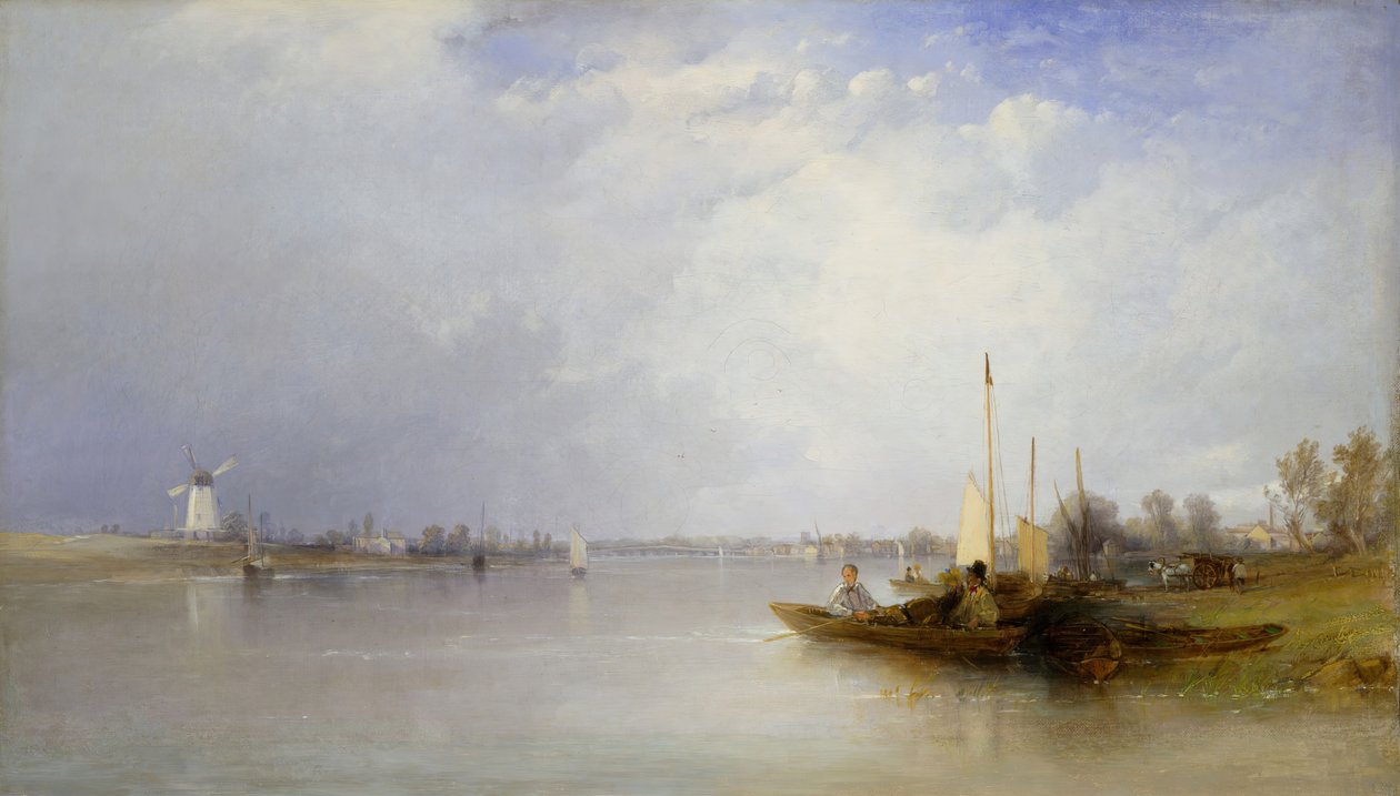 Pohled na Temži v Battersea, 1834. od Thomas Creswick