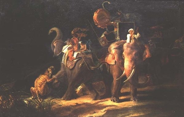 Lov tygrů ve východní Indii od Thomas Daniell