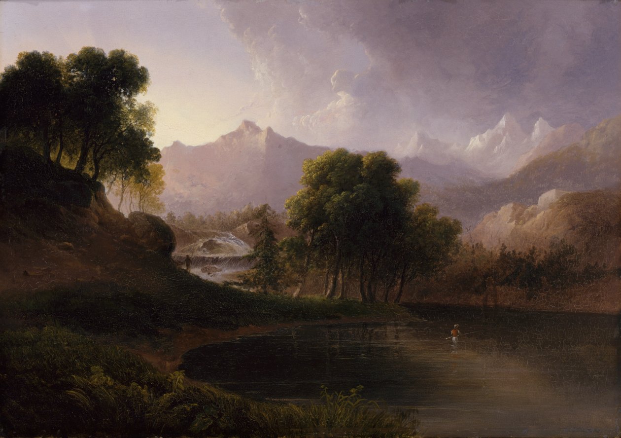 Krajina s potokem a horami, 1833. od Thomas Doughty