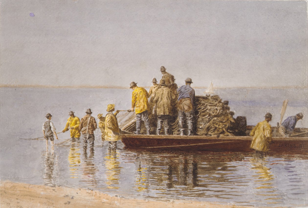Taking Up the Net, 1881. od Thomas Eakins