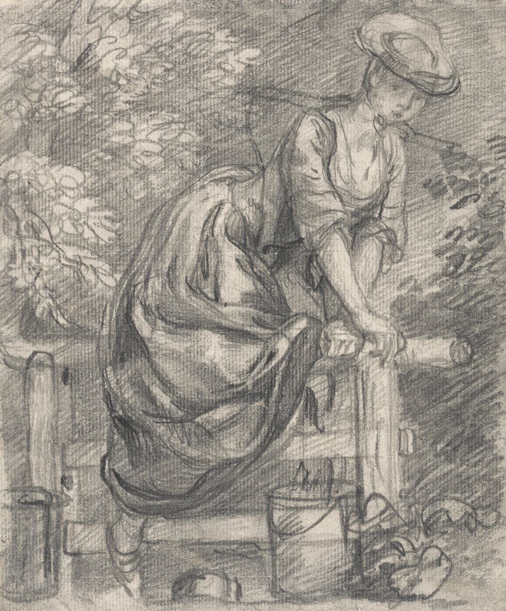 Dojička šplhající po stile od Thomas Gainsborough