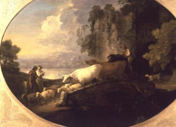 Dobytek přes most od Thomas Gainsborough
