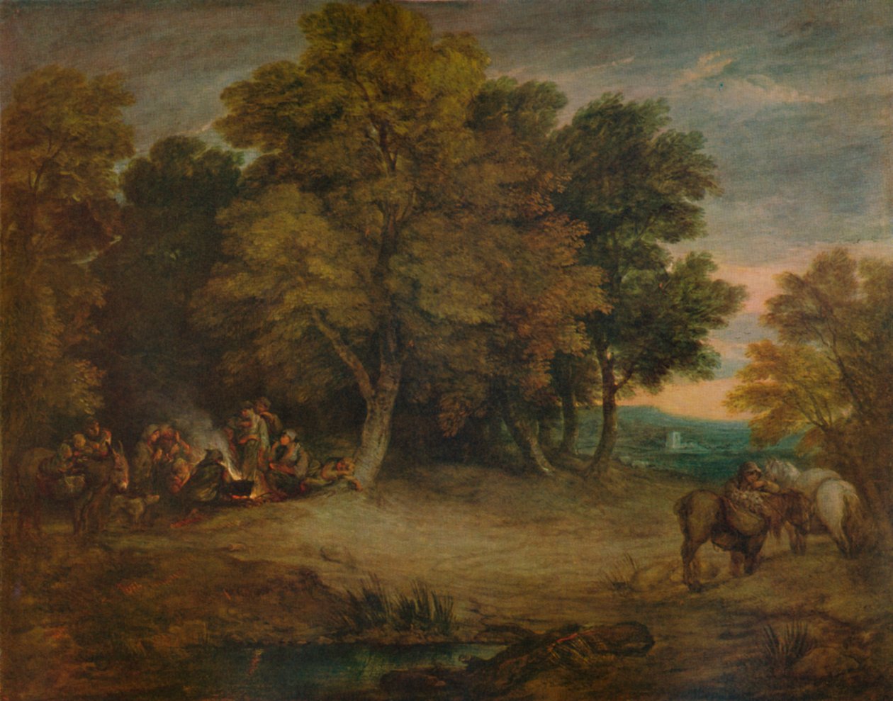 Gipsy Encamp: Západ slunce, c1758, 1935 od Thomas Gainsborough