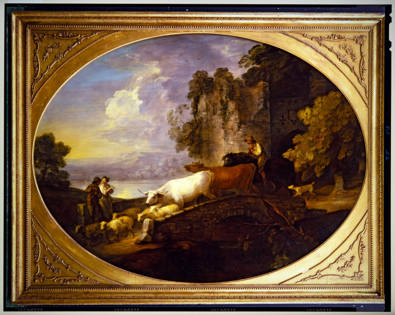 Říční krajina s rustikálními milenci od Thomas Gainsborough