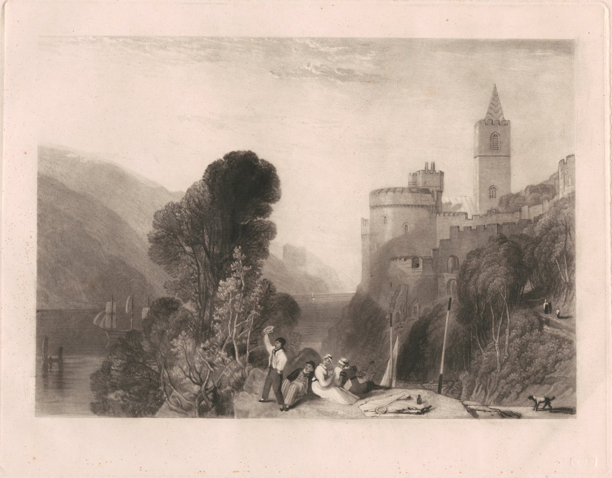 Hrad Dartmouth, na řece Dart od Thomas Goff Lupton