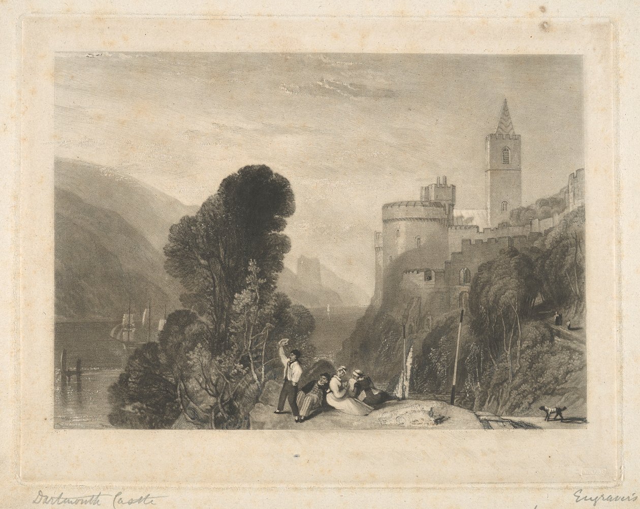 Hrad Dartmouth, na řece Dart od Thomas Goff Lupton