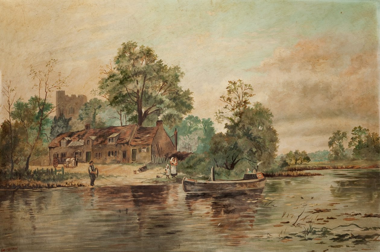 Říční scéna od Thomas Grimshaw