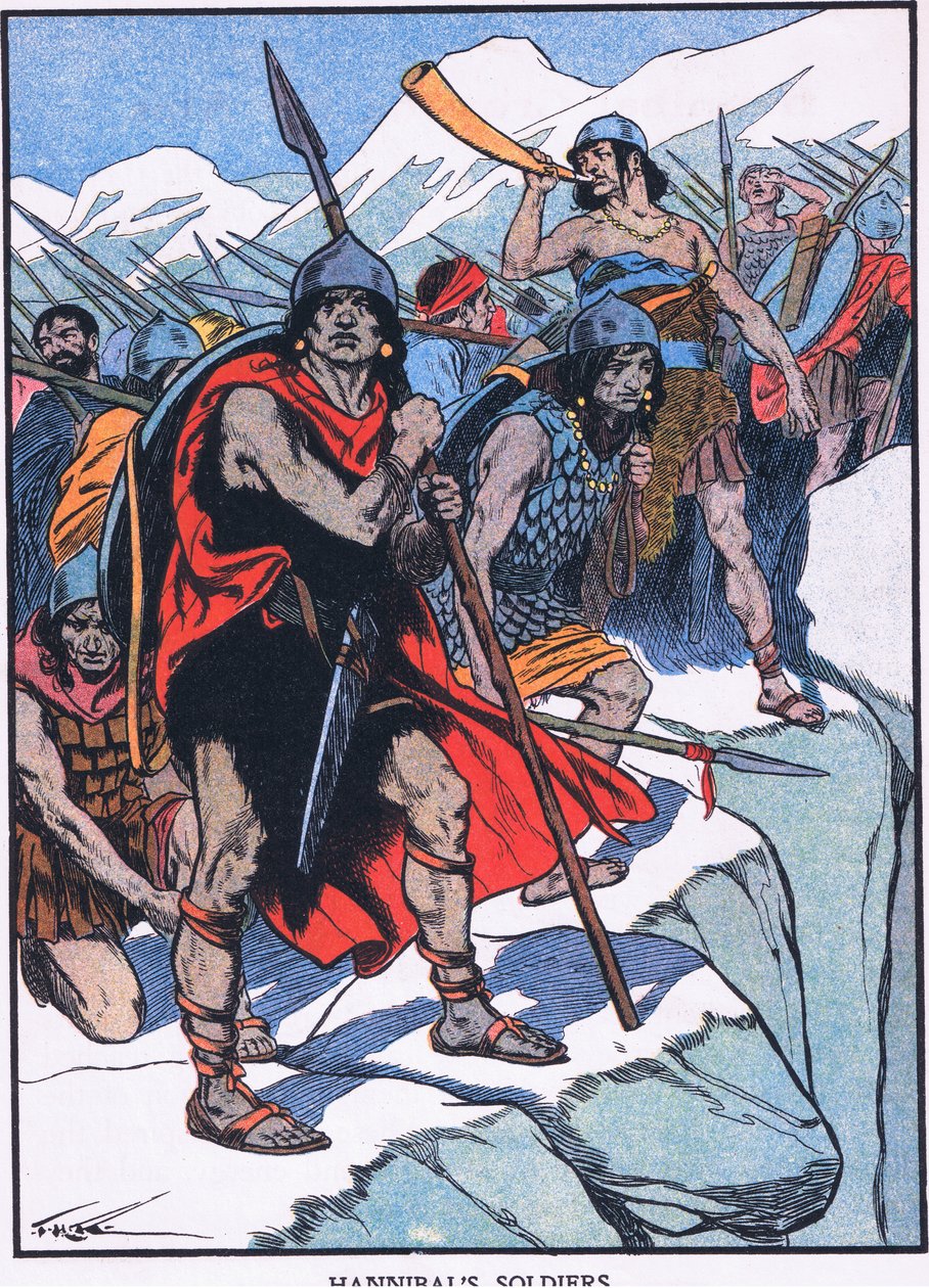 Hannibalovi vojáci (barevná litografie) od Thomas Heath Robinson