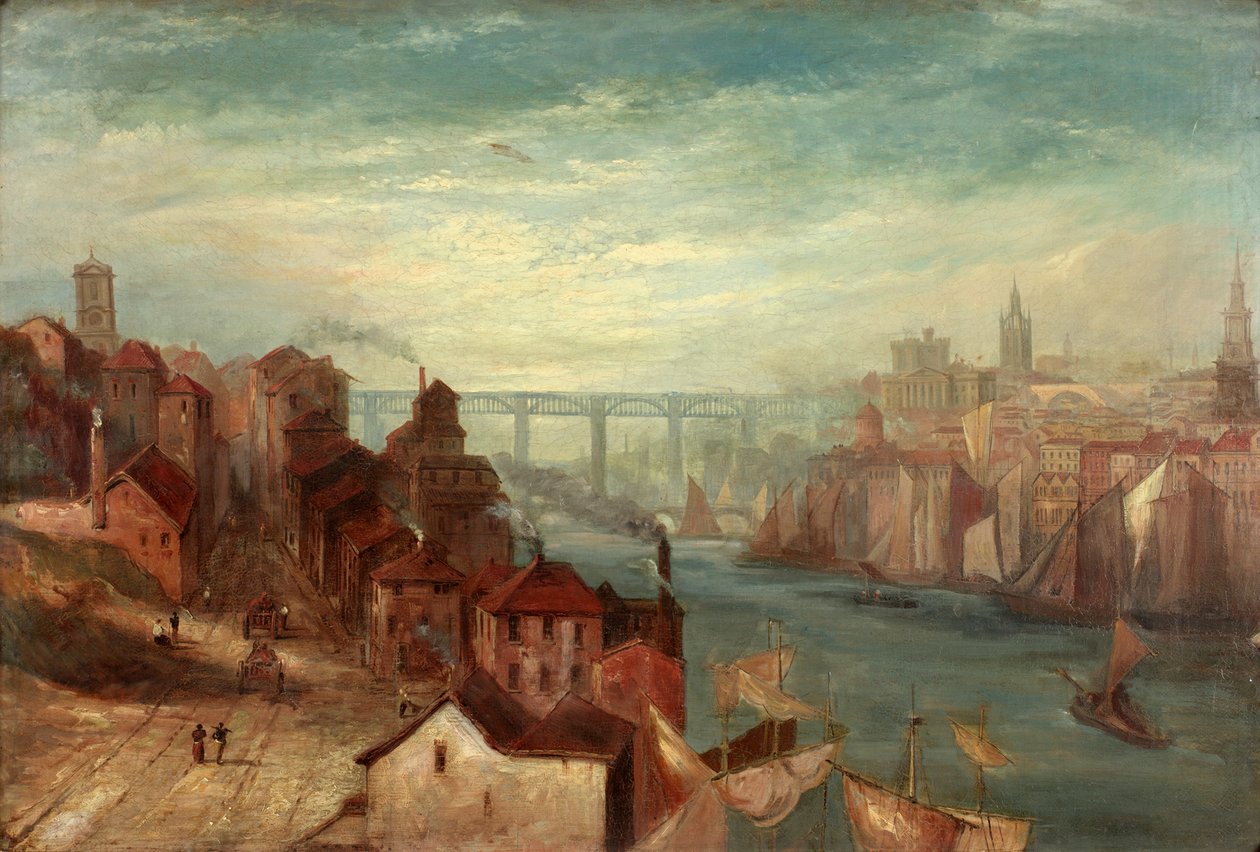 Newcastle upon Tyne od Gatesheadu, cca 1880 od Thomas Hodgson Liddell