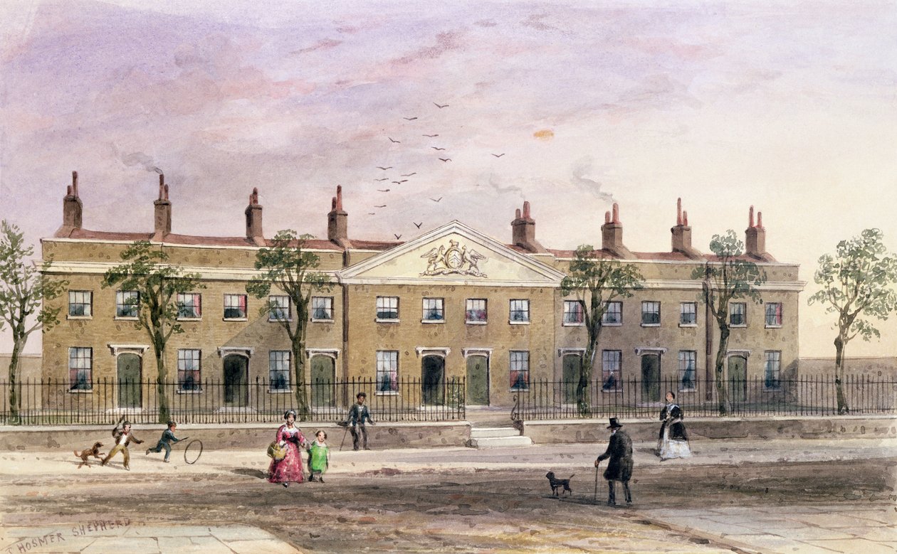 Almshouses v Frog Lane od Thomas Hosmer Shepherd