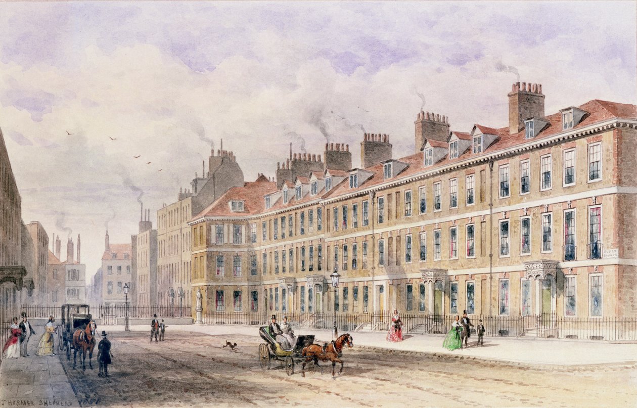 Jižní strana Queen Square, 1851 od Thomas Hosmer Shepherd