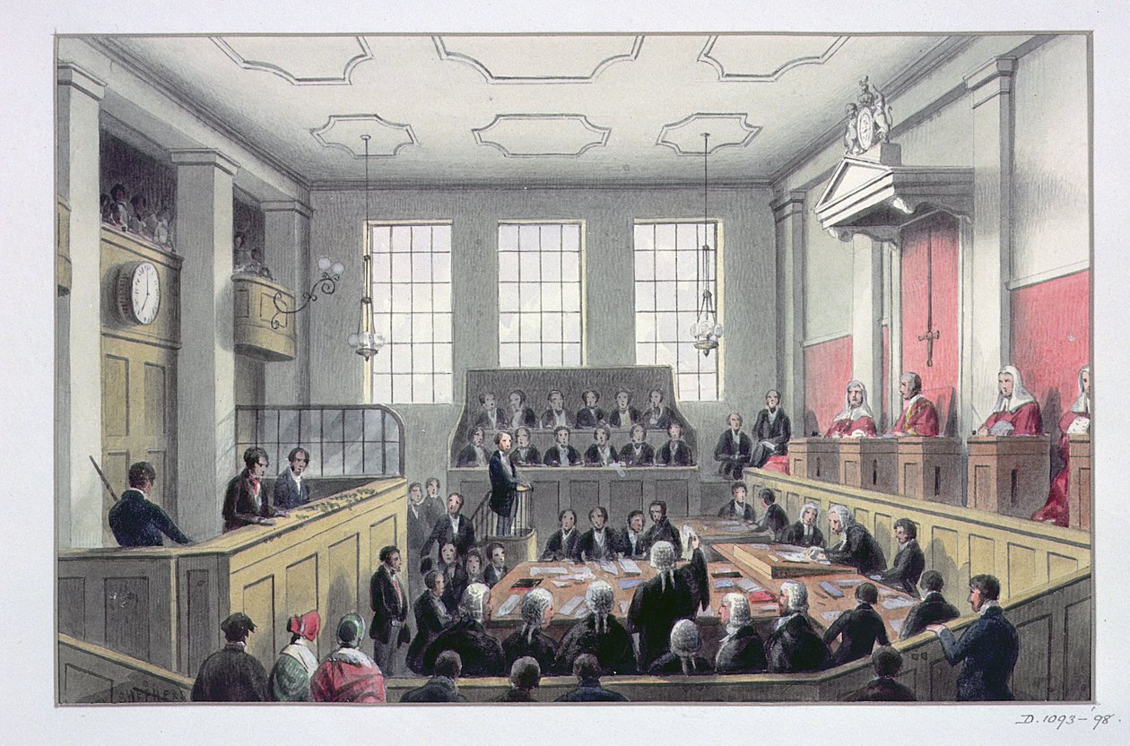 Old Bailey, Londýn (interiér) od Thomas Hosmer Shepherd