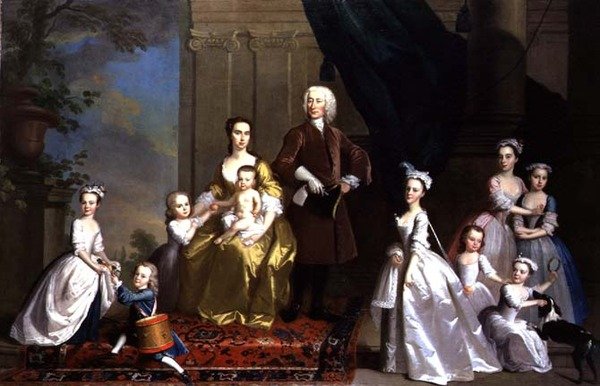 The Radcliffe Family, cca 1738-42 (olej na plátně) od Thomas Hudson