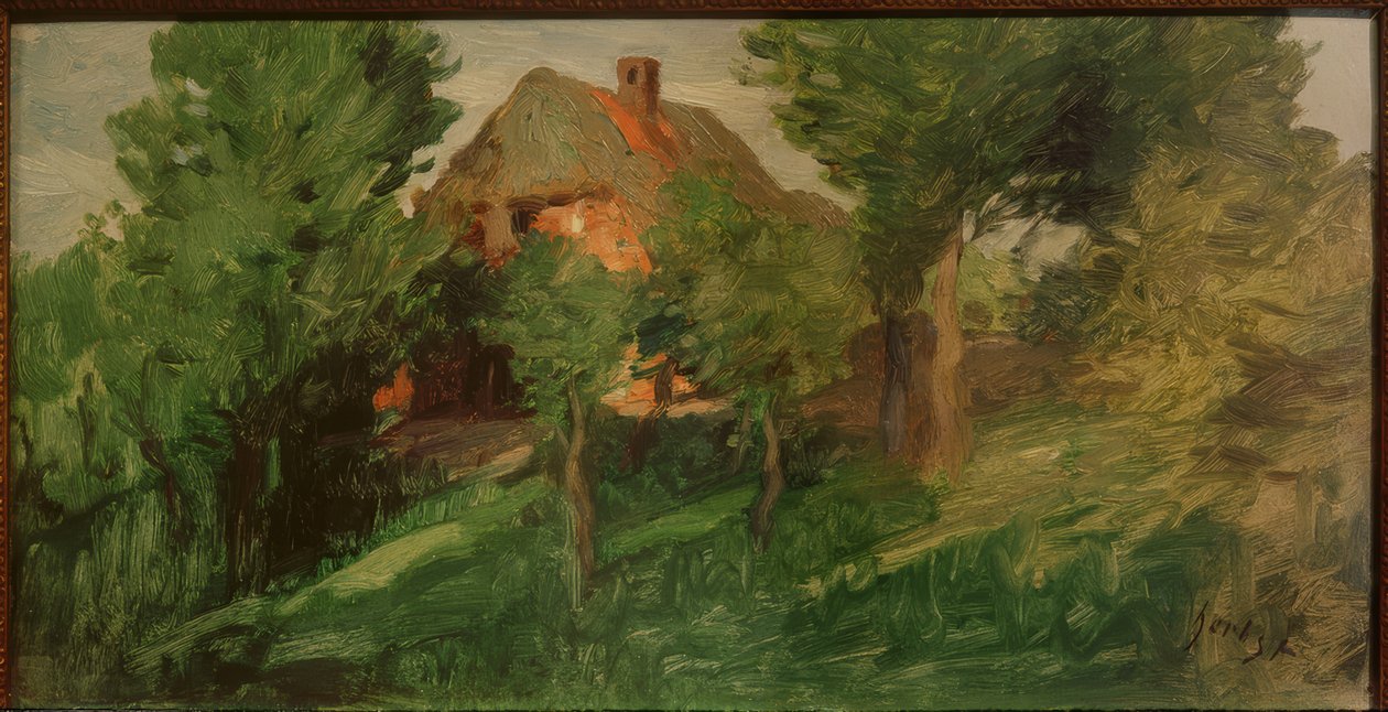 Červený dům za stromy od Thomas Ludwig Herbst