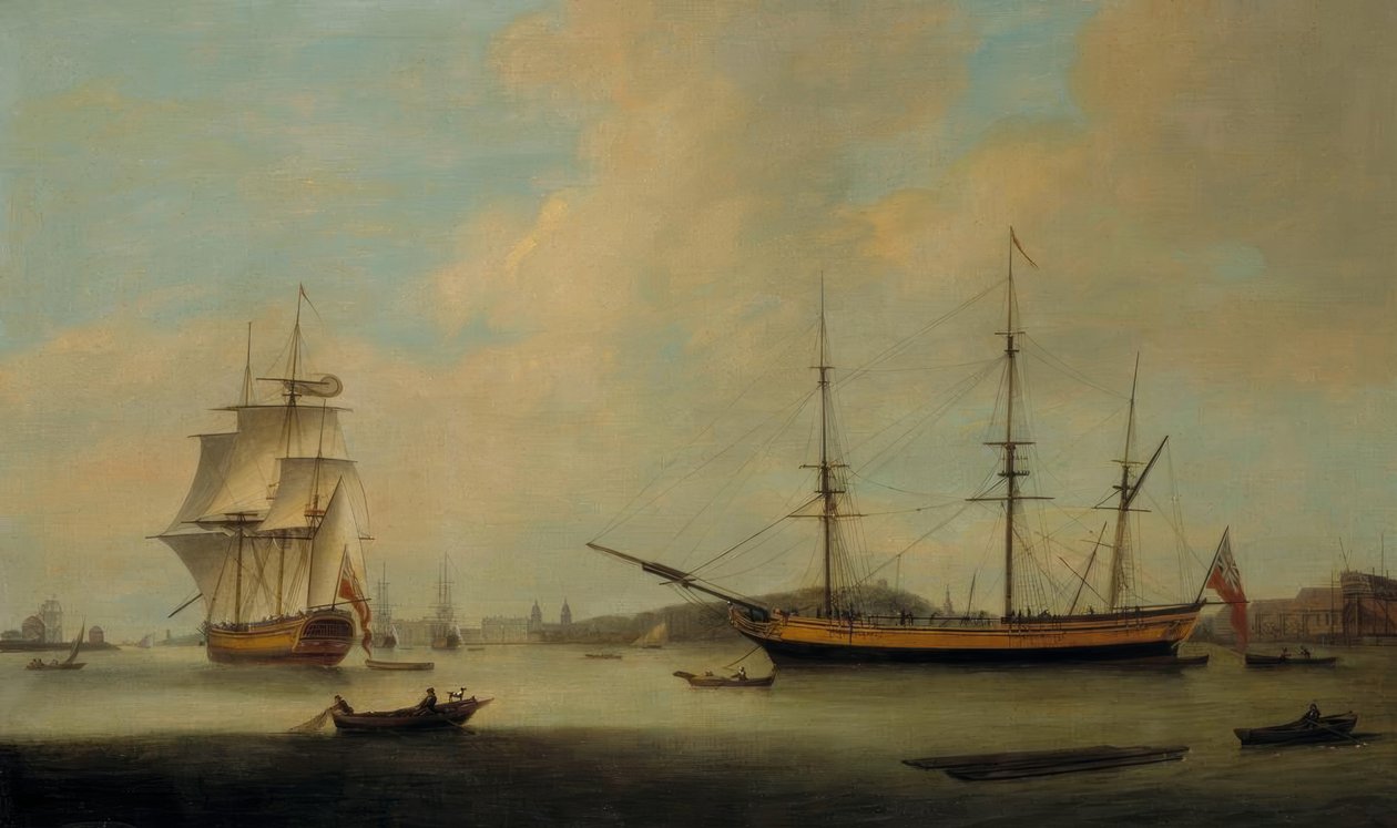 Americká loď Granville u Deptfordu od Thomas Luny