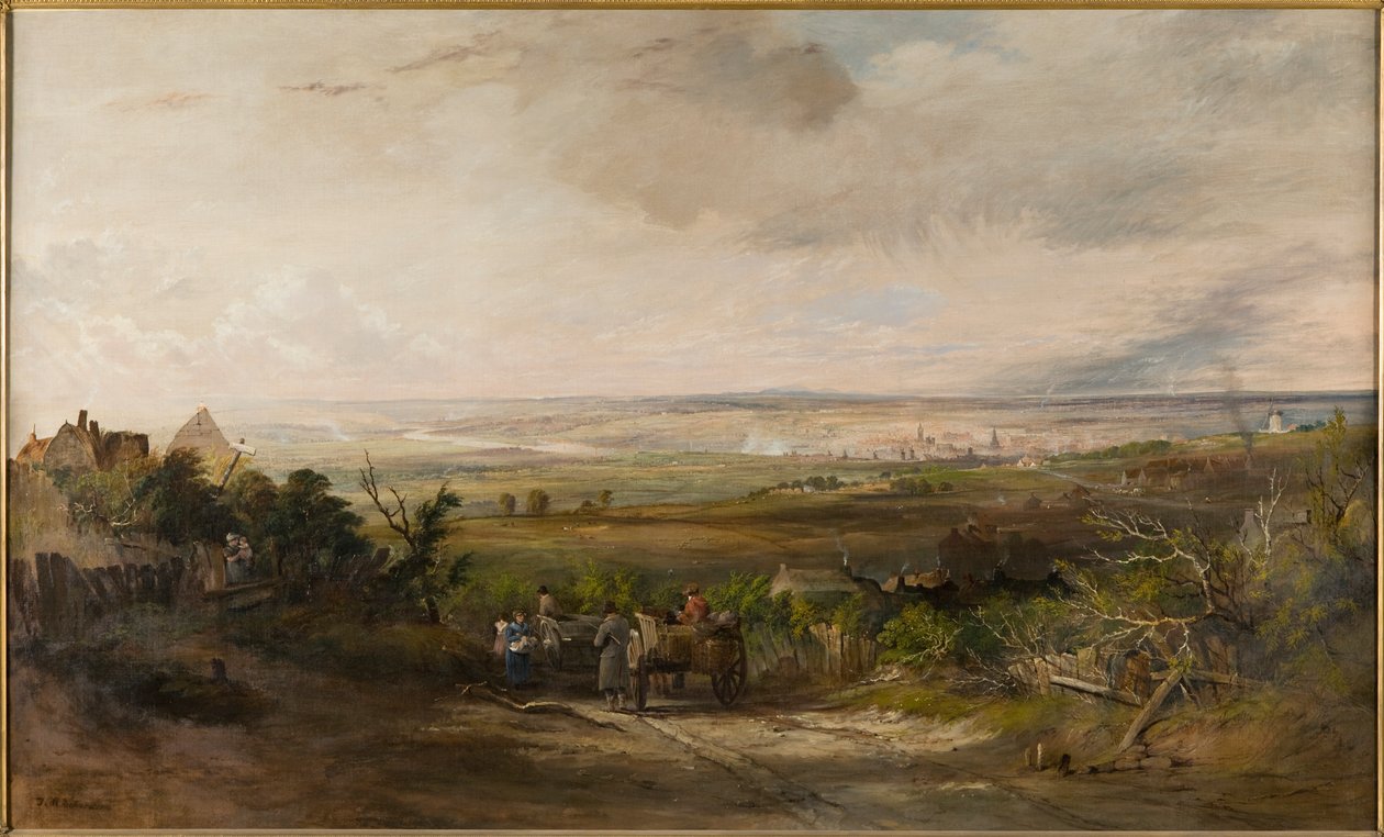 Newcastle z Gateshead Fell, kolem roku 1816 od Thomas Miles Richardson