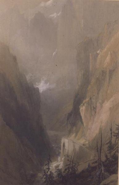 Ďáblův most, St. Gothard od Thomas Miles Richardson