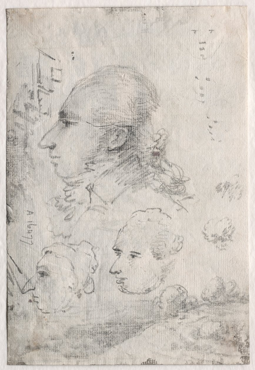 Studie hlav verso, c. 20. léta 19. století. od Thomas Monro