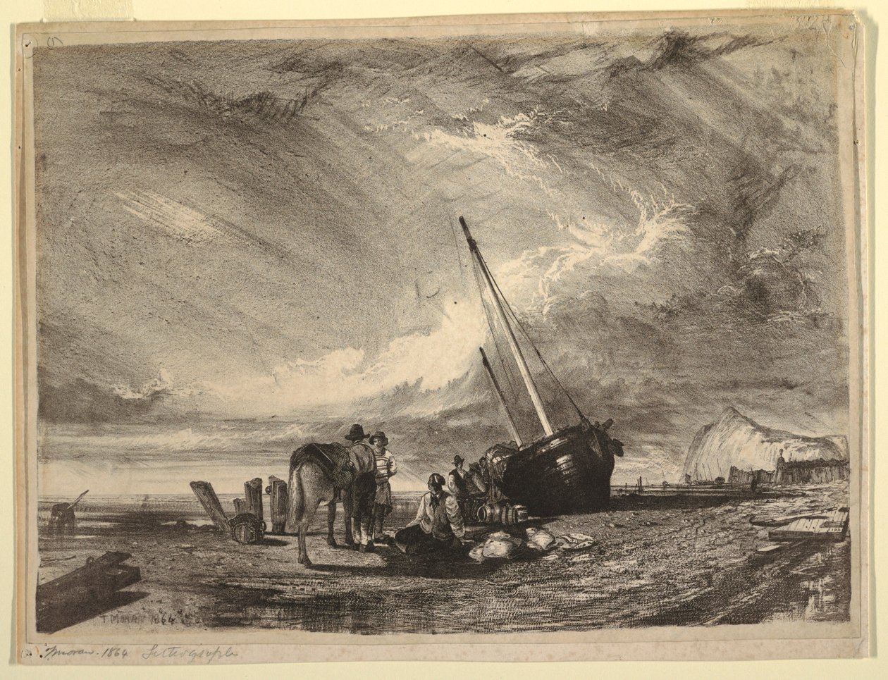 Plážová rybářská loď od Thomas Moran