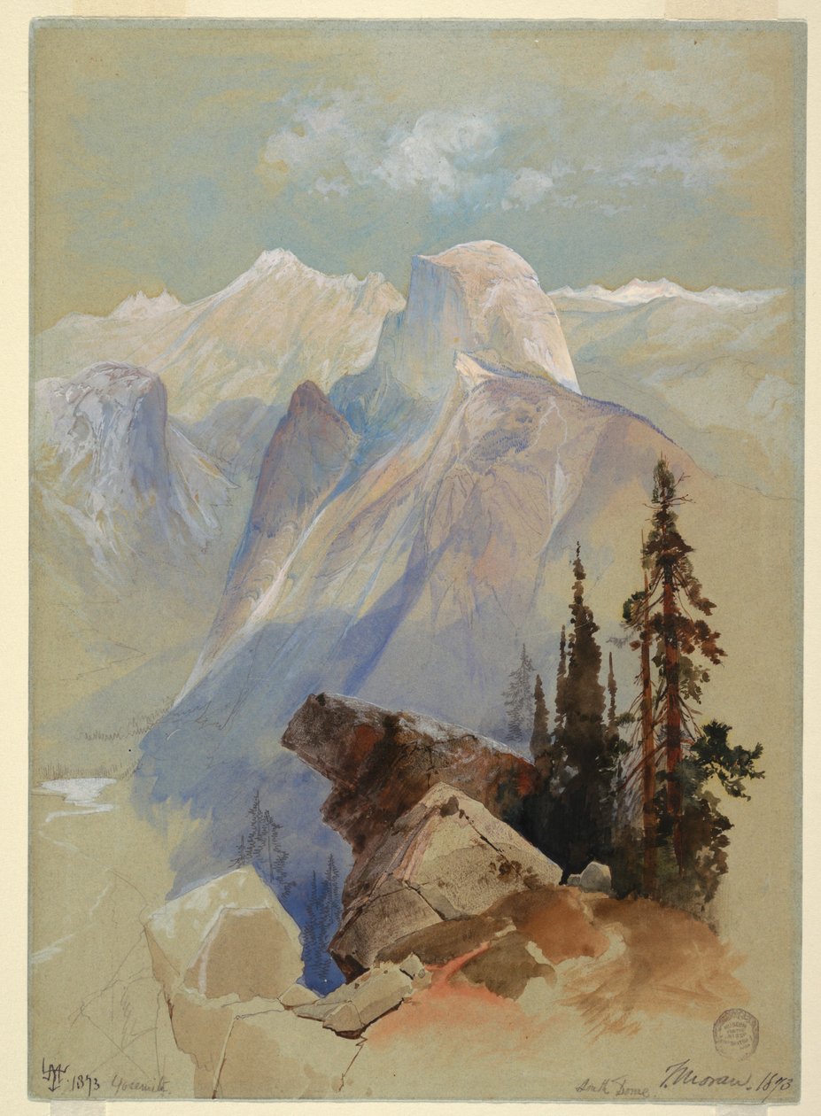 Kresba, Half Dome, Yosemity, 1873 od Thomas Moran