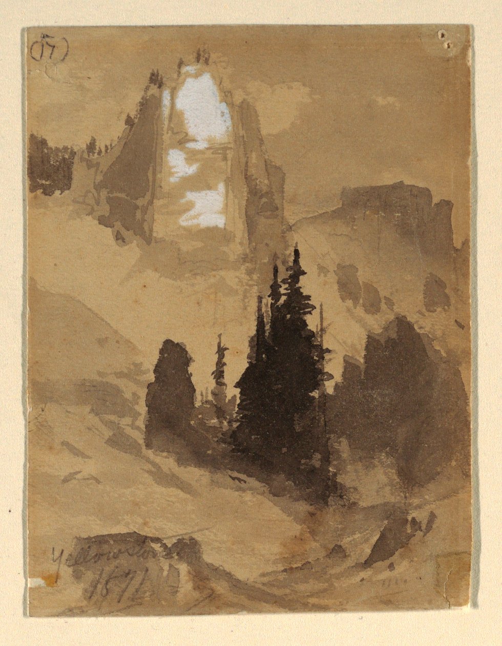 Kresba, Yellowstone, 1871 od Thomas Moran