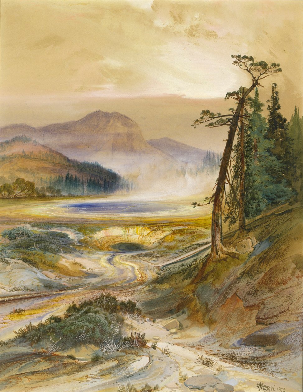 Gejzír Excelsior, Yellowstonský park od Thomas Moran