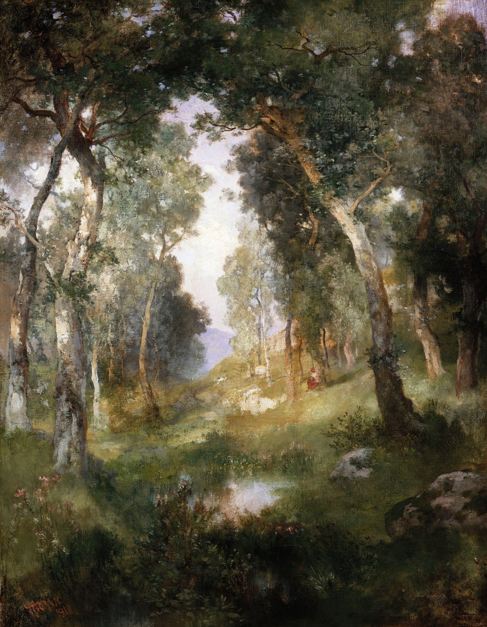 Forest Glade, Santa Barbara, 1918 od Thomas Moran