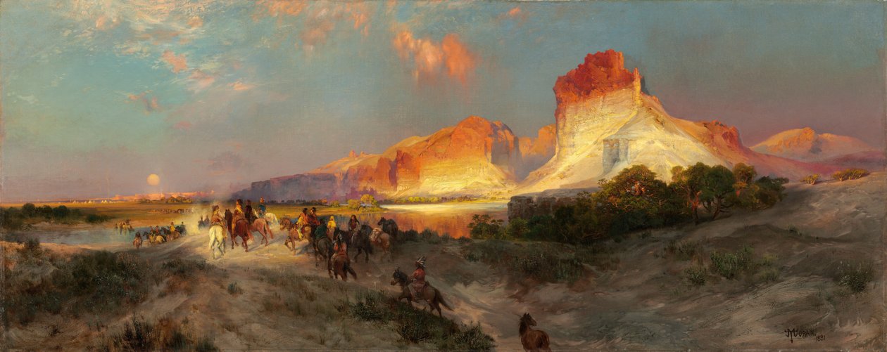 Green River Cliffs, Wyoming, 1881. od Thomas Moran