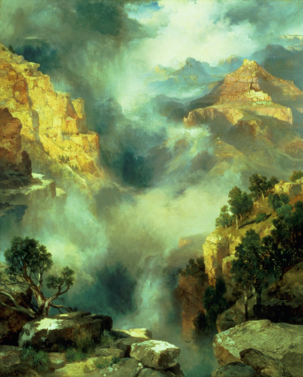 Mlha v kaňonu, 1914 od Thomas Moran