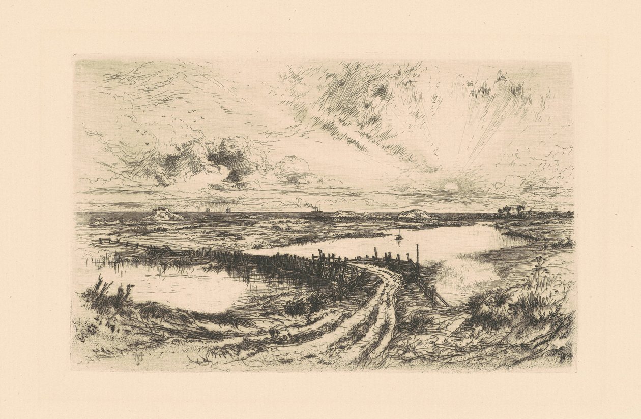Východ slunce – rybník, Easthampton, Long Island od Thomas Moran