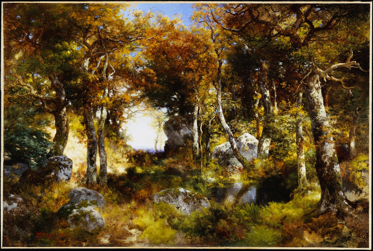 The Woodland Pool, 1909 od Thomas Moran