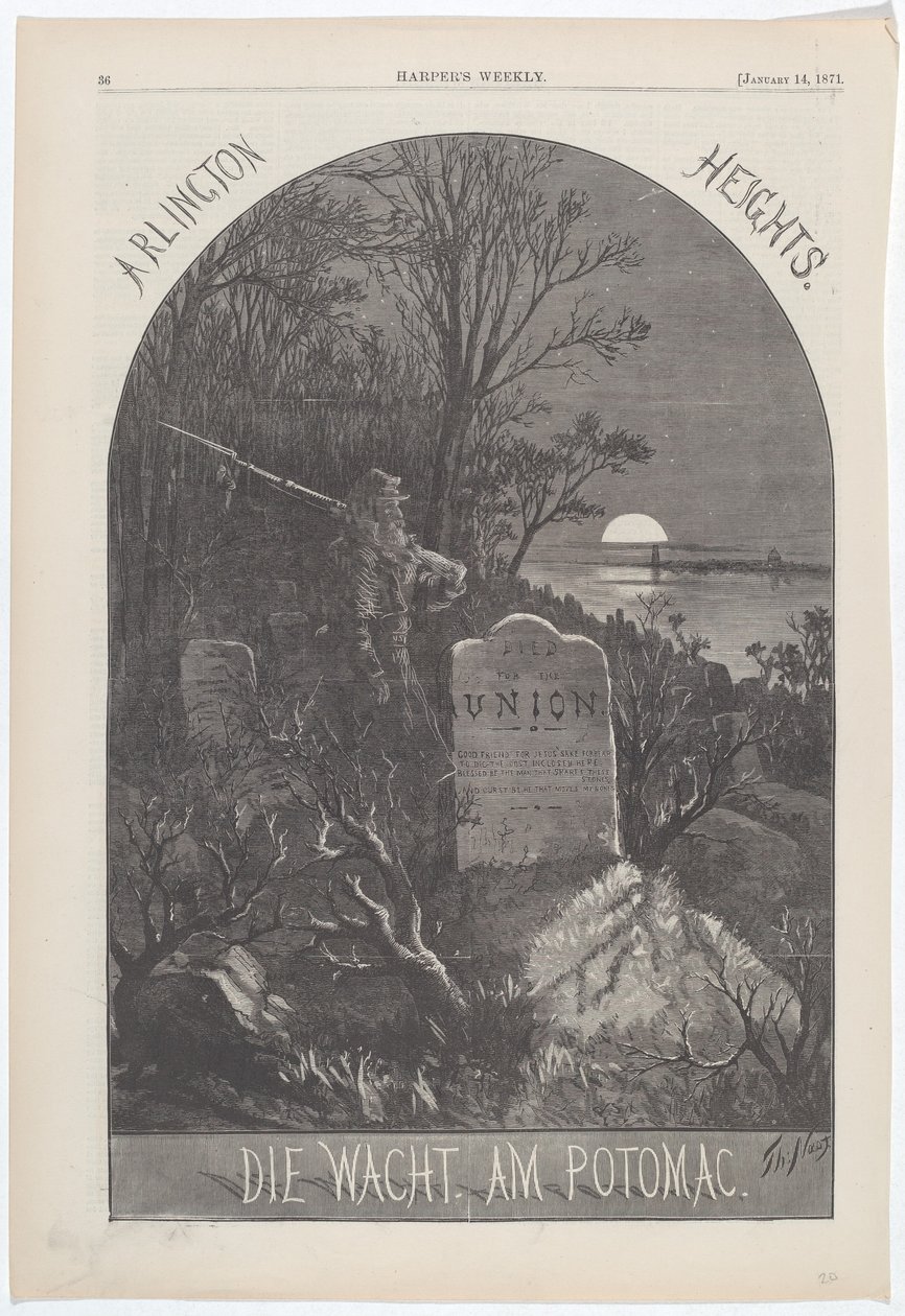 Arlington Heights. Die Wacht. Jsem Potomac. od Thomas Nast