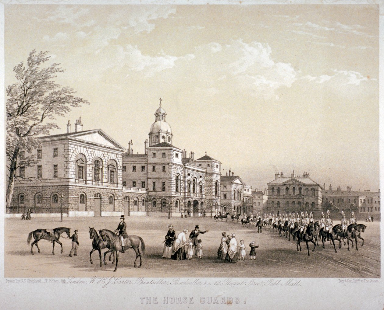 Horse Guards, Westminster, Londýn, 1851 od Thomas Picken