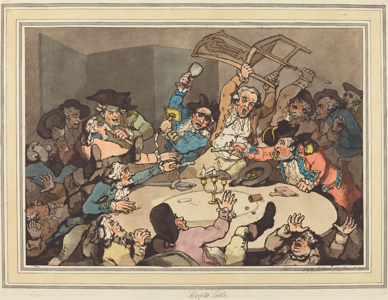 Kick-up u Hazard Table od Thomas Rowlandson